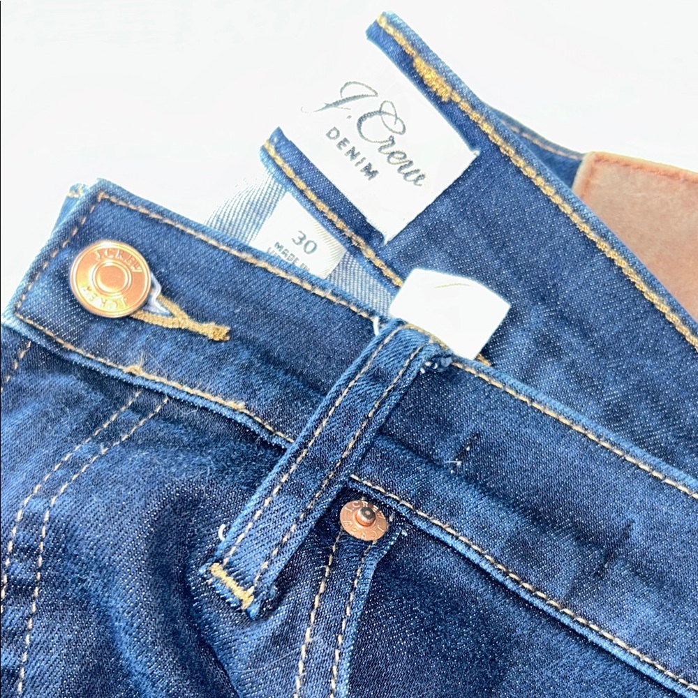 Jcrew size 10 30 Dark wash 10" high rise toothpick stretch Blue Jeans - Picture 4 of 12